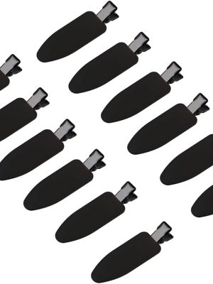 12 pieces No Bend Hair Clips, Curl Pin Clips, No Crease Hair Clips for Makeup Application, non-slip.Hair won't get caught between plastic attached to metal. (Black)…