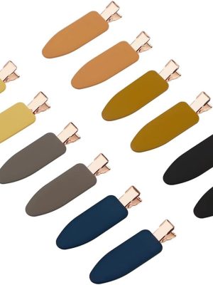 12 pieces No Bend Hair Clips, No Crease Curl Pin Clips for Makeup Application non-slip.Hair won't get caught between plastic attached to metal.