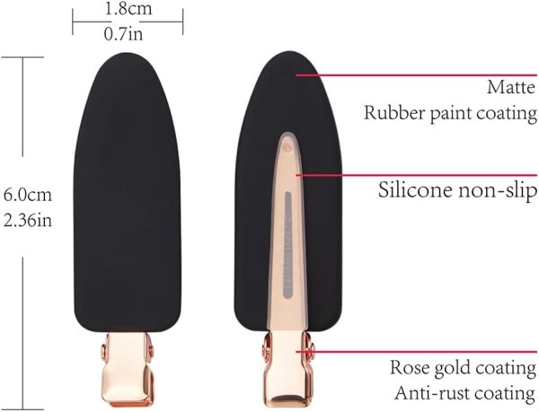 12 pieces No Bend Hair Clips, No Crease Curl Pin Clips for Makeup Application non-slip.Hair won't get caught between plastic attached to metal.