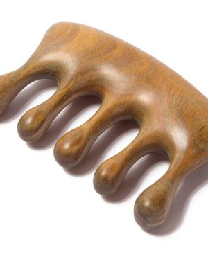 Wood Massager Comb for Hair Growth and Scalp Relax, Natural Green Sandalwood Handmade Head Massager, Loc Comb for , Tapping Massage Technique
