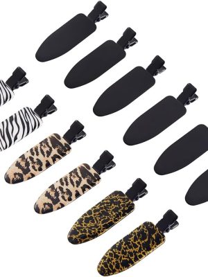 12 Pieces Soft Hair Clips Hair Setting Clips Flat Clips for Hair 12 Cont (Animal)…