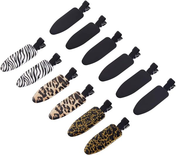 12 Pieces Soft Hair Clips Hair Setting Clips Flat Clips for Hair 12 Cont (Animal)…