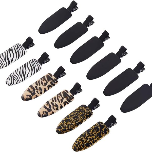 12 Pieces Soft Hair Clips Hair Setting Clips Flat Clips for Hair 12 Cont (Animal)…