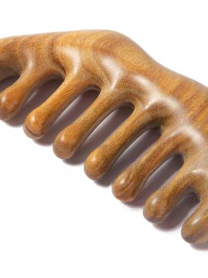 Wooden Massage Comb, Wooden Scalp Massager, Scalp Gua Sha for Stress Relax, Loc Comb for - Green Sandalwood