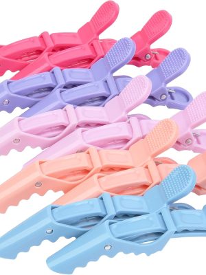 Hair Clips for Women – Wide Teeth & Double-Hinged Design – Alligator Styling Sectioning Clips of Professional Hair Salon Quality - 10Pack