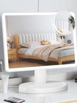 Large Lighted Vanity Makeup Mirror with 88 LED, 360 Rotation Touch Screen, 10X Magnification Portable Tabletop Cosmetic Make Up Mirror