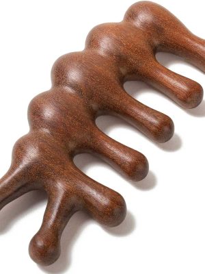 Wooden Scalp Massager with Storage Bag, Massage Comb for Scalp Gua Sha, Loc Comb for