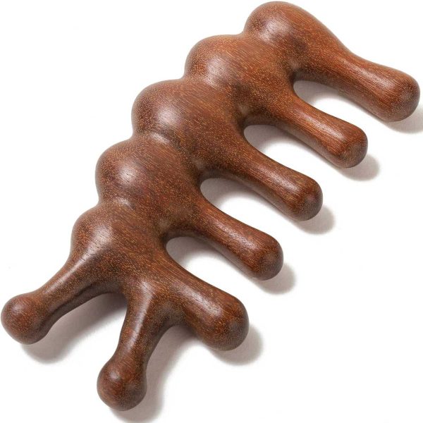 Wooden Scalp Massager with Storage Bag, Massage Comb for Scalp Gua Sha, Loc Comb for