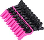 Hair Clips for Women - Wide Teeth & Double-Hinged Design Alligator Styling Sectioning Clips of Professional Hair Salon Quality 10Pack (Rose Red)
