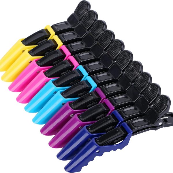 Hair Clips for Women – Wide Teeth & Double-Hinged Design – Alligator Styling Sectioning Clips of Professional Hair Salon Quality - 10Pack (Mixing)